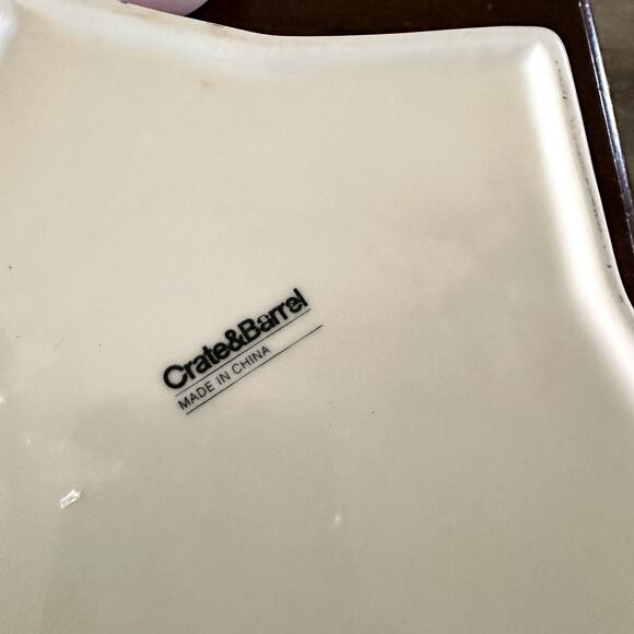 Crate & Barrel Star Shaped Ceramic Dish Red and White - Picture 3 of 3